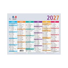 Calendrier Multicolore - 6 mois par face - 18 x 13,5 cm - Exacompta