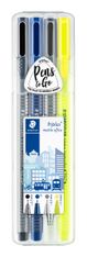 STAEDTLER triplus mobile office - Pack de Stylo à bille, Feutre fin, Surligneur et Crayon rétractable