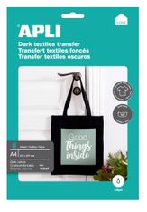 Apli - Papier transfert sur textiles foncés 5 feuilles A4 - Réf. 10247