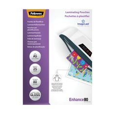 Fellowes - 25 pochettes de plastification A5 (154 x 216 mm) - 80 microns - brillantes 