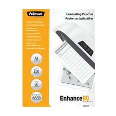 Fellowes Laminating Pouches - 80 micrones - paquete de 250 - glosario - 216 x 303 mm bolsas para laminación