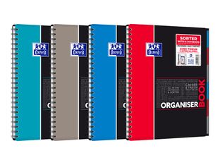 Oxford Etudiants - Cahier trieur Organiserbook A4+ (24 x 29,7 cm) - 160 pages - petits carreaux (5x5 mm) - disponible dans différentes couleurs