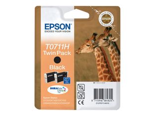 Epson T0711H Girafe - Pack de 2 - noir - cartouche d'encre originale