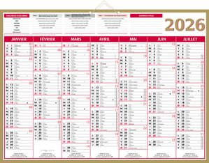 Calendrier bancaire année civile BOUCHUT "Quarantor" 40,5 x 55 cm Pefc 70 %