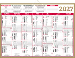 Calendrier bancaire année civile BOUCHUT "Quarantor" 40,5 x 55 cm Pefc 70 %
