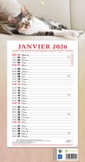 Calendrier bloc mensuel à feuillets année civile BOUCHUT "409 Animaux" 19 x 36 cm Pefc 70 %