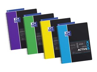 Oxford Etudiants - Cahier Activebook A4+ (24 x 29,7 cm) - 160 pages - petits carreaux - double spirale - disponible dans différentes couleurs