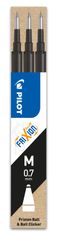 Pilot Frixion Ball - 3 Recharges pour rollers effaçables - 0,7 mm - noir