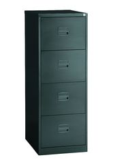 Classeur métallique monobloc professionnels - 4 tiroirs - H132 x L41 x P62 cm - noir