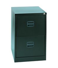 Classeur métallique monobloc professionnels - 2 tiroirs - H71 x L41 x P62 cm - anthracite