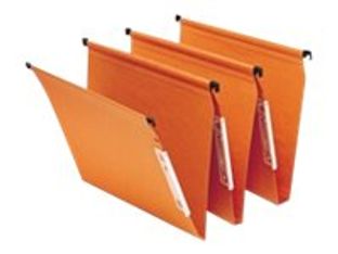 Fast Standard - 25 Dossiers suspendus pour armoires - orange - fond 15 mm