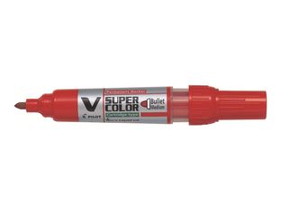Pilot V SUPER COLOR - Marqueur permanent rechargeable - pointe ogive - rouge