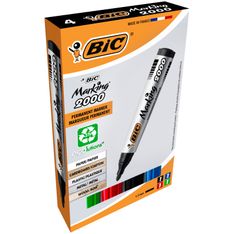 BIC MARKING 2000 - Pack de 4 marqueurs permanents - pointe ogive - couleurs assorties
