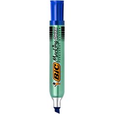 BIC ONYX 1591 - Marqueur permanent - pointe biseau - bleu