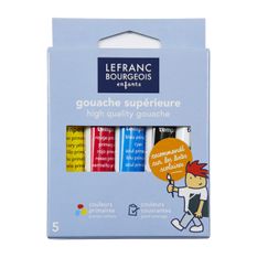 Lefranc Bourgeois - Pack de 5 tubes de peinture à base d'eau (gouaches tempéra) - 10 ml