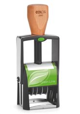 Colop S 2360 Classic Green Line - Tampon dateur métallique personnalisable - 4 lignes - format rectangulaire