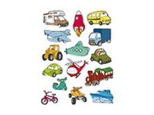 Apli - 3 feuilles gommettes transports