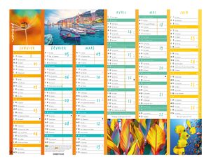 Oberthur Color Story - Calendrier 6 mois par face - 33,5 x 43 cm