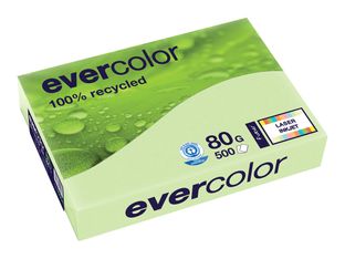 Clairefontaine Evercolor - Papier couleur recyclé - A4 (210 x 297 mm) - 80g/m² - Ramette de 500 feuilles - vert