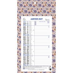 Calendrier mensuel avec feuillets détachables 15,5 x 28,5 cm sur plaque décors Urban Color Design 19 x 41 cm  - disponible dans différentes couleurs - Exacompta