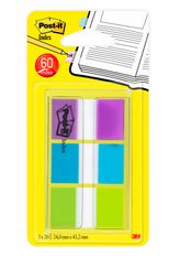 Post-it - Marque-pages (Index) souples - couleurs assorties - Lot 3 x 20 feuilles