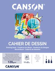 Canson - Cahier à dessin 17 x 22 cm - 32 pages - 120g - blanc
