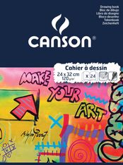 Canson - Cahier à dessin 24 x 32 cm - 24 pages - 125g - blanc