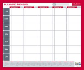 Planning Mensuel Perpétuel - 50 x 60 cm - Bouchut