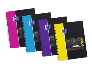 Oxford Etudiants - Cahier Nomadbook A4+ (24 x 29,7 cm) avec pochettes 3 rabats - 160 pages - petits carreaux (5x5 mm) - double spirale - disponible dans différentes couleurs