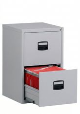 Classeur métallique monobloc - 2 tiroirs - H67 x L41 x P40 cm - gris clair