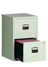 Classeur métallique monobloc - 2 tiroirs - H67 x L41 x P40 cm - gris clair