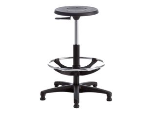 Siege technique TECNIK - tabouret assis-debout - hauteur réglable jusqu'à 75 cm - repose-pieds réglable - noir