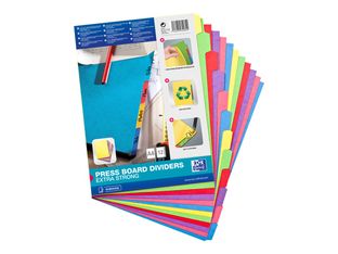 Oxford - Intercalaire 12 positions - A4 - carte colorée