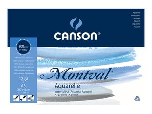 Canson Montval - Bloc dessin - 12 feuilles - A3 - 300 gr - blanc
