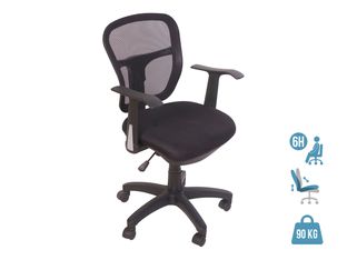 Fauteuil de bureau PHOENIX - accoudoirs fixes - noir