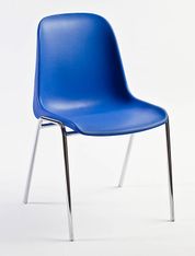Chaise CHARLOTTE - pieds chromés sans accroche - bleu
