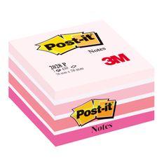 Post-it - Bloc Cube - 450 feuilles - 76 x 76 mm - couleurs assorties rose Light plaisir