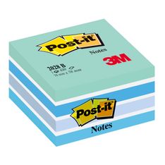 Post-it - Bloc Cube - 450 feuilles - 76 x 76 mm - couleurs assorties bleu