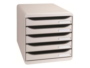 Exacompta BigBox Plus - Module de classement 5 tiroirs - gris