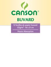 Canson - Pochette buvard - 12 feuilles - 16 x 21 cm - 125g - blanc