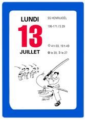 Oberthur Humoristique - Ephéméride bleu - 6,3 x 9,2 cm