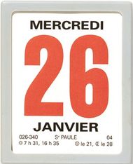 Oberthur Classique - Ephéméride gris - 7,6 x 9,5 cm