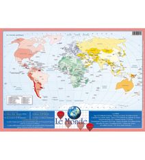 Aris Editions - Sous main éducatif effaçable "Le Monde" - 30 x 42 cm