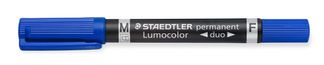 STAEDTLER LUMOCOLOR Duo - Marqueur permanent - double pointe fine et moyenne - bleu