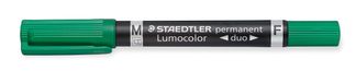 STAEDTLER LUMOCOLOR Duo - Marqueur permanent - double pointe fine et moyenne - vert