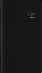 Agenda de poche Genova Breplan - 1 semaine sur 2 pages - 9 x 16 cm - noir - Brepols