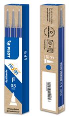 Pilot Frixion Point - 3 recharges pour rollers effaçables - 0,5 mm - bleu
