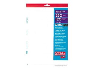 Apli DECAdry - Papier pour 120 cartes de visite 85 x 54 mm - 250 g/m² - 12 feuilles
