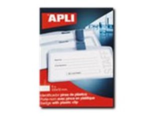 Apli Agipa - 5 Portes-badge de nom plastique - pour 100 x 72 mm