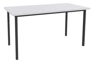 Table de réunion rectangulaire - 120 x 60 cm - Pieds carrés anthracite - blanc perle